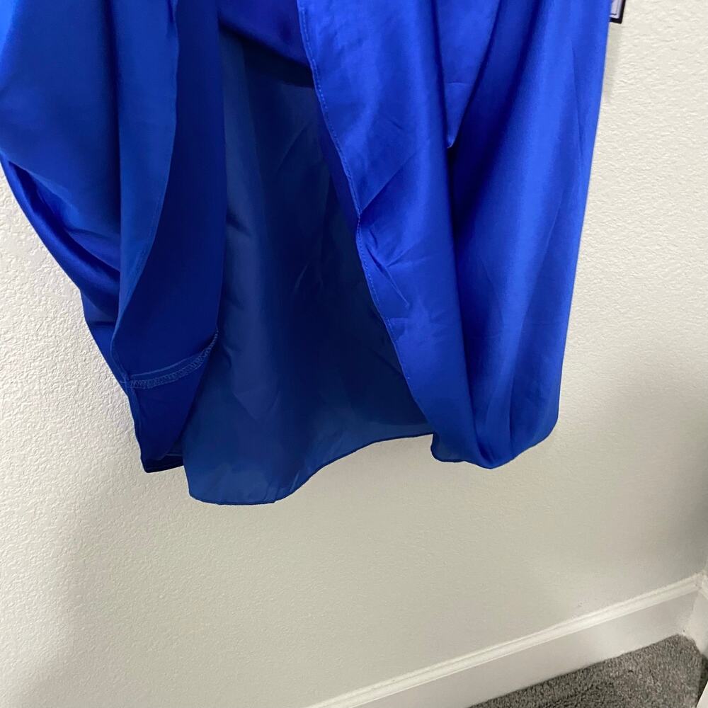 B Darlin Royal Blue Satin Fit & Flare Dress 18W Pockets Prom Wedding Guest - Picture 8 of 12
